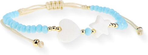 Agriajun Handmade Stone Beaded Love Heart Star Strand Bracelets for Women Girls, Cute Adjustable String Braided Boho Gold Beads Friendship Bracelets Holiday Prom Jewelry Gift in Kuwait