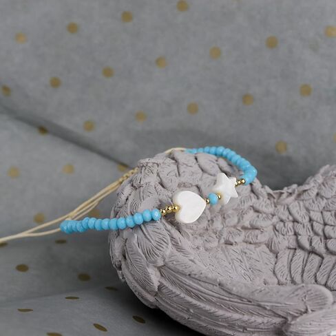 Agriajun Handmade Stone Beaded Love Heart Star Strand Bracelets for Women Girls, Cute Adjustable String Braided Boho Gold Beads Friendship Bracelets Holiday Prom Jewelry Gift in Kuwait