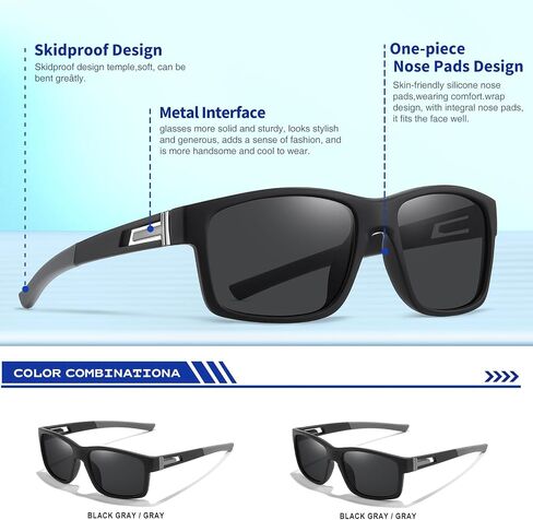 suoso Polarized Sports Sunglasses for Men: UV400 Protection Glasses Womens Wrap Around Goggles for Driving Fishing in Saudi Arabia