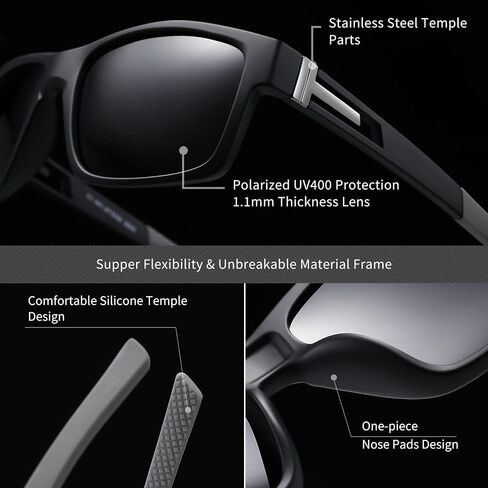 suoso Polarized Sports Sunglasses for Men: UV400 Protection Glasses Womens Wrap Around Goggles for Driving Fishing in Saudi Arabia