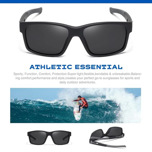 suoso Polarized Sports Sunglasses for Men: UV400 Protection Glasses Womens Wrap Around Goggles for Driving Fishing in Saudi Arabia