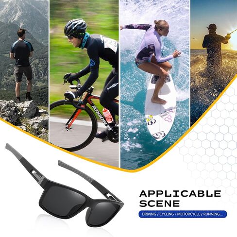 suoso Polarized Sports Sunglasses for Men: UV400 Protection Glasses Womens Wrap Around Goggles for Driving Fishing in Saudi Arabia