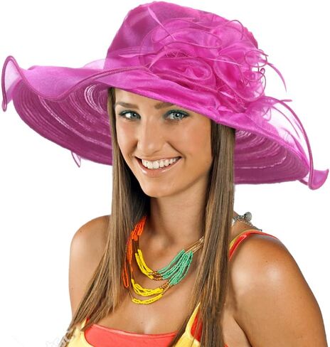 Womens Church Kentucky Derby Hat Wide Brim Tea Party Wedding Cap in Saudi Arabia