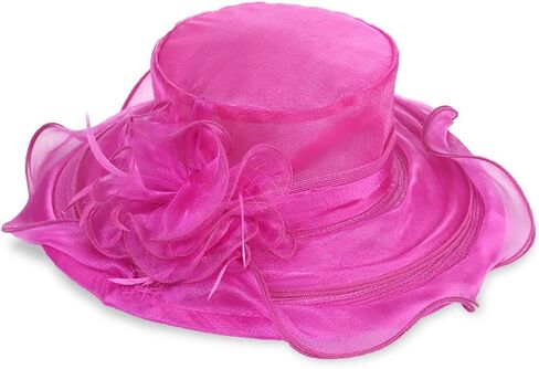 Womens Church Kentucky Derby Hat Wide Brim Tea Party Wedding Cap in Saudi Arabia
