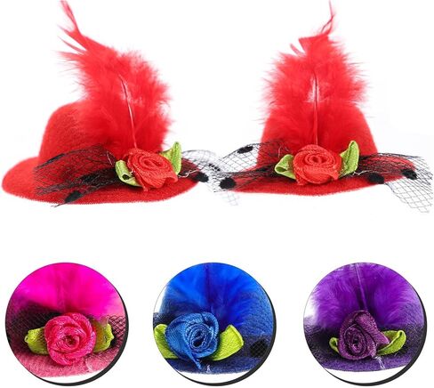 12 قطعة من قبعات حفلات الشاي الصغيرة للنساء، تصميم بمشبك، مشابك شعر رائعة للنساء والفتيات في 6 ألوان، قبعات حفلات الشاي للسيدات، مشابك شعر صغيرة in Kuwait