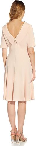 Adrianna Papell Women's Knit Crepe Roll Collar Dress in Saudi Arabia