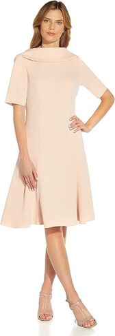 Adrianna Papell Women's Knit Crepe Roll Collar Dress in Saudi Arabia