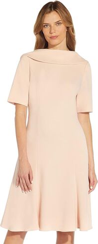 Adrianna Papell Women's Knit Crepe Roll Collar Dress in Saudi Arabia
