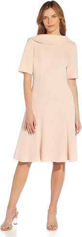 Adrianna Papell Women's Knit Crepe Roll Collar Dress in Saudi Arabia