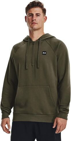 سترة بغطاء رأس Rival Fleece للرجال من Under Armour بسحاب 1/2 in Kuwait