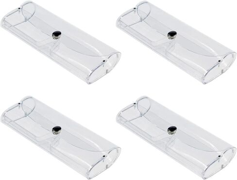 يايكواي حافظة نظارات شفافة مصنوعة من بلاستيك بي في سي مكونة من 5 قطع، صناديق صلبة شفافة بزر كبس للنساء والرجال، هدية للطلاب، شفافة، 15.4 × 2.5 × 4.5 سم/6.06 × 0.98 × 1.77 انش in Kuwait