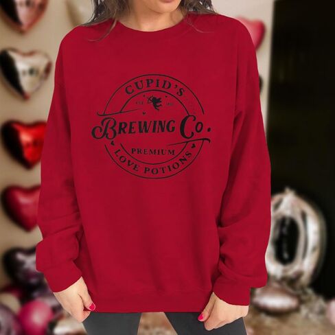 GLIGLITTR Valentine's Day Sweatshirt for Women Funny Leopard Love Heart Graphic Pullover Crewneck Long Sleeve Shirt Tops in Saudi Arabia