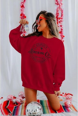 GLIGLITTR Valentine's Day Sweatshirt for Women Funny Leopard Love Heart Graphic Pullover Crewneck Long Sleeve Shirt Tops in Saudi Arabia