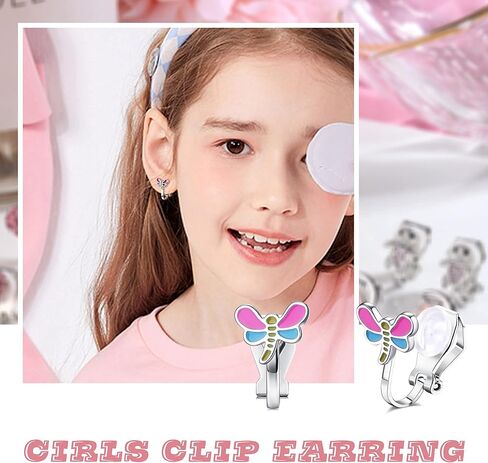 FUNRUN JEWELRY 10 أزواج لطيفة بمشبك على الأقراط للنساء والفتيات لا تسبب الحساسية على شكل قلب ونجمة فراشة وزهرة السلحفاة تشيكوسلوفاكيا أقراط مسمارية متعددة الألوان غير مثقوبة in Kuwait