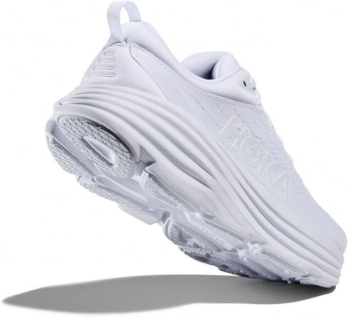 Hoka Women's Bondi 8 Sneaker, White/White, 8 in Saudi Arabia