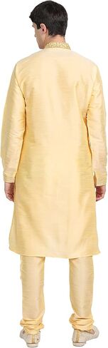 طقم بيجامة كورتا للرجال من SKAVIJ فستان حريري مطرز فني مقاس عادي in Kuwait