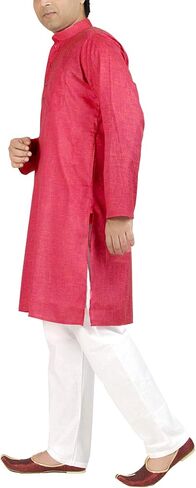 طقم بيجامة كورتا قطن للرجال من Chandrakala، لباس غير رسمي هندي، فستان حفلات الزفاف العادي (MK101) in Saudi Arabia