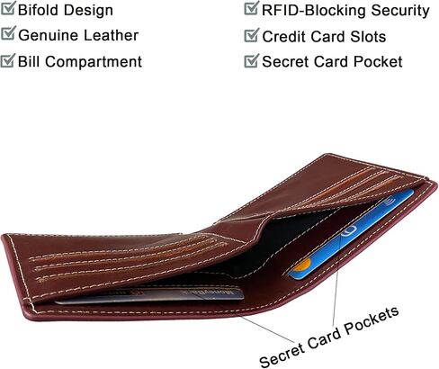 Balona جلد طبيعي مضاد للسرقة RFID-Blocking 3D مطبوعة هدية بسيطة محفظة ثنائية الطي حافظة بطاقات الائتمان العادية للرجال (تمساح - بطاقة، أخضر) in Saudi Arabia