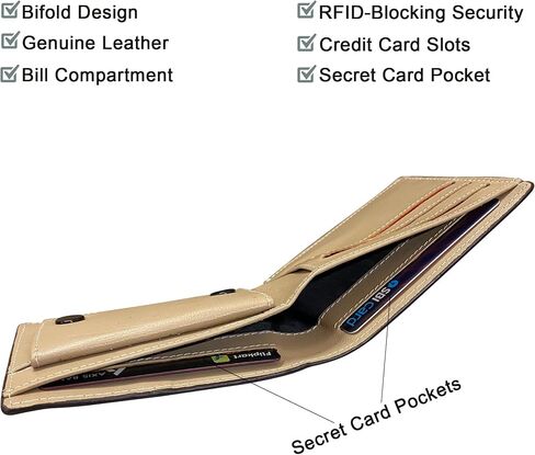Balona جلد طبيعي مضاد للسرقة RFID-Blocking 3D مطبوعة هدية بسيطة محفظة ثنائية الطي حافظة بطاقات الائتمان العادية للرجال (تمساح - بطاقة، أخضر) in Saudi Arabia