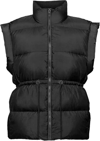 VAOYIU Womens Puffer Vest Adjustable Drawstring Waist Lightweight Quilted Zip Up Vest with Pockets in Saudi Arabia