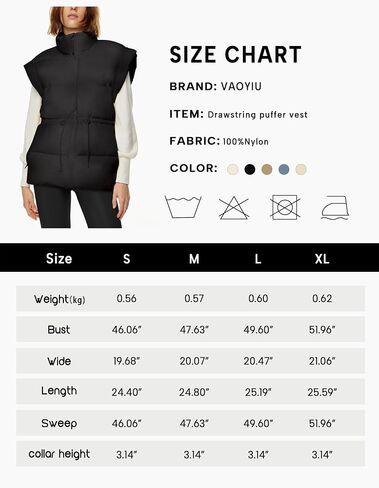 VAOYIU Womens Puffer Vest Adjustable Drawstring Waist Lightweight Quilted Zip Up Vest with Pockets in Saudi Arabia