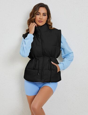 VAOYIU Womens Puffer Vest Adjustable Drawstring Waist Lightweight Quilted Zip Up Vest with Pockets in Saudi Arabia