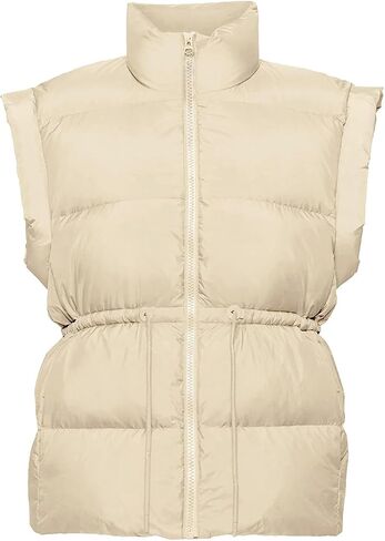 VAOYIU Womens Puffer Vest Adjustable Drawstring Waist Lightweight Quilted Zip Up Vest with Pockets in Saudi Arabia