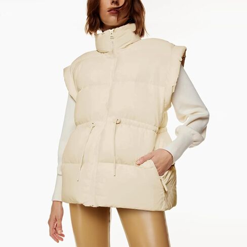 VAOYIU Womens Puffer Vest Adjustable Drawstring Waist Lightweight Quilted Zip Up Vest with Pockets in Saudi Arabia
