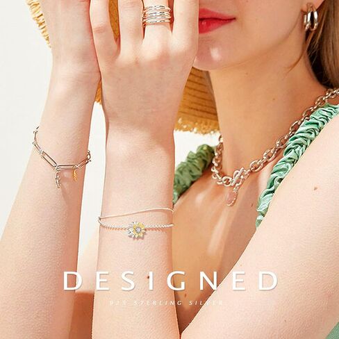 NUJIFFY 925 Sterling Silver Charms Beads for Bracelets & Necklaces, Sunflower Diamond Pendants, Retro Lucky Charm for Bracelets, Cool Cute Birthday Graduation Gifts Jewelry for Women Men Girls Boys Teen in Saudi Arabia
