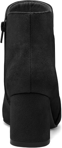 mysoft Women's Ankle Boots Chunky Block Low Heel Comfortable Pointed Toe Side V Cutout Dressy Office Booties with Zipper in Kuwait
