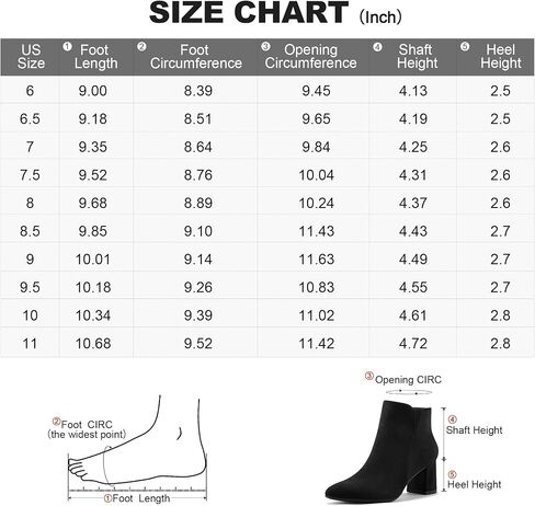 mysoft Women's Ankle Boots Chunky Block Low Heel Comfortable Pointed Toe Side V Cutout Dressy Office Booties with Zipper in Kuwait