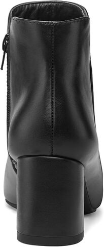 mysoft Women's Ankle Boots Chunky Block Low Heel Comfortable Pointed Toe Side V Cutout Dressy Office Booties with Zipper in Kuwait