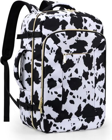 حقيبة ظهر للسفر للنساء/الرجال، مقاومة للماء مع حجرة للكمبيوتر المحمول، حقيبة ظهر شخصية لأساسيات السفر للسفر، والمشي لمسافات طويلة للعمل، وغير رسمية، وصالة الألعاب الرياضية (أسود) in Kuwait