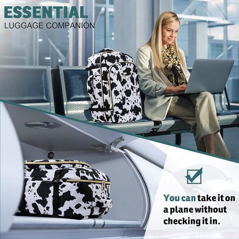 حقيبة ظهر للسفر للنساء/الرجال، مقاومة للماء مع حجرة للكمبيوتر المحمول، حقيبة ظهر شخصية لأساسيات السفر للسفر، والمشي لمسافات طويلة للعمل، وغير رسمية، وصالة الألعاب الرياضية (أسود) in Kuwait