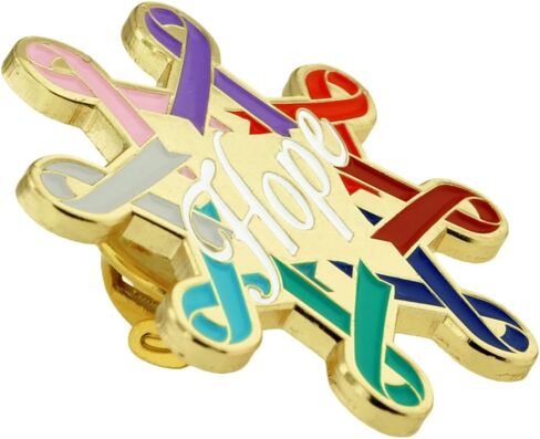 PinMart Awareness Enamel Lapel Pin – Nickel and Gold Plated Ribbon Pin – Prevention and Awareness Ribbon – Jewelry Brooch Pin with Secure Clutch Back in Saudi Arabia