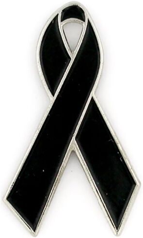 PinMart Awareness دبوس طية صدر السترة من المينا - دبوس شريطي مطلي بالنيكل والذهب - شريط الوقاية والتوعية - دبوس بروش المجوهرات مع قابض خلفي آمن in Kuwait