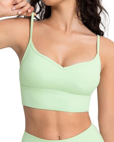 حمالة صدر رياضية للسيدات من QUEENIEKE Buttersoft ذات دعم خفيف على شكل قلب A/B، حمالة صدر لليوجا in Kuwait