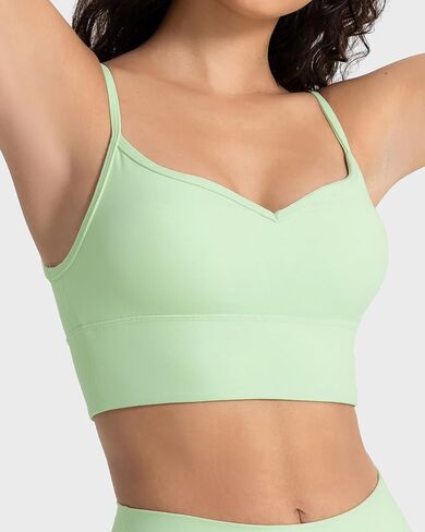 حمالة صدر رياضية للسيدات من QUEENIEKE Buttersoft ذات دعم خفيف على شكل قلب A/B، حمالة صدر لليوجا in Kuwait