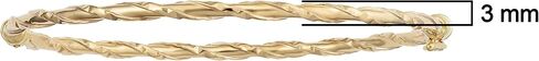 Kooljewelry 10k Yellow Gold Hammered Finish Wrap Around on High Polish Bangle Bracelet in Saudi Arabia