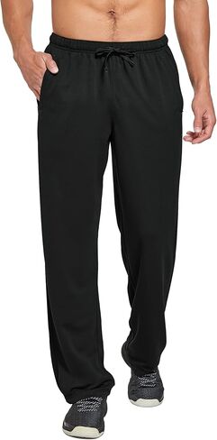 FEDTOSING بنطال رياضي للرجال خفيف الوزن شبكي مفتوح من الأسفل فضفاض مناسب للتمرين مع جيوب in Kuwait