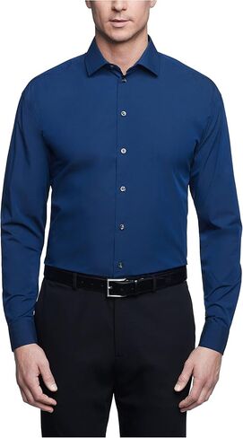 Unlisted by Kenneth Cole mens Regular Fit Solid Dress Shirt, Medium Blue, 18 -18.5 Neck 36 -37 Sleeve US in Saudi Arabia