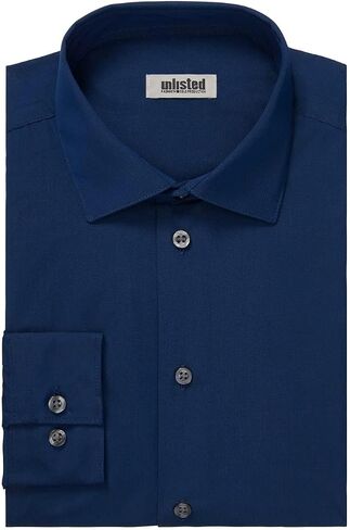 Unlisted by Kenneth Cole mens Regular Fit Solid Dress Shirt, Medium Blue, 18 -18.5 Neck 36 -37 Sleeve US in Saudi Arabia