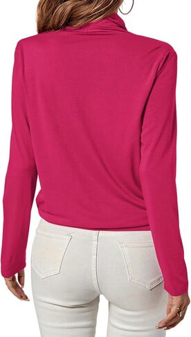 LYANER Women's Casual V Neck Cross Wrap Long Sleeve Solid Blouse Shirt Top in Saudi Arabia