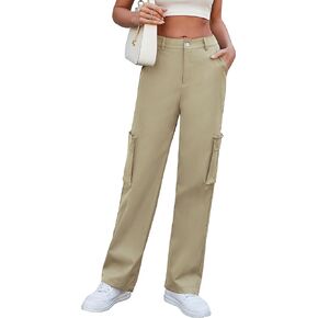 ETOSELL Women's High Waisted Cargo Pants Wide Leg Casual Pants Baggy Stretchy Y2K Streetwear with 6 Pockets
