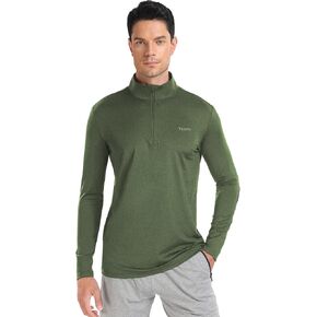 TZDNI Mens 1/4 Zip Shirts Sun Protection Quarter Zip Pullover Lightweight Athletic Golf Running Fishing Tops