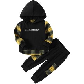 نيوتوكد طقم ملابس للاولاد الصغار مكون من سويت شيرت بغطاء راس منقوش باكمام طويلة وبنطلون مناسب كهدية للخريف والشتاء in Kuwait