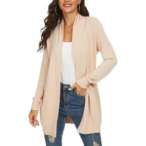 Tribear Women's Long Sleeve Open Front Loose Casual Lightweight Kimono Cardigan in Saudi Arabia