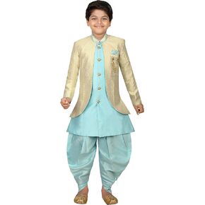 مجموعة AHHAAAAA Kids العرقية الهندية الغربية شيرواني كورتا ودوتي بانت للأولاد 474 in Kuwait