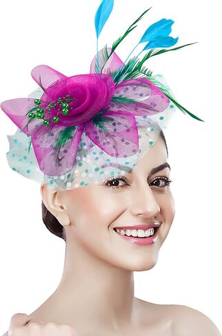 قبعة Bniksok Fascinators للنساء وعصابة رأس لحفلات الشاي على شكل زهرة in Saudi Arabia