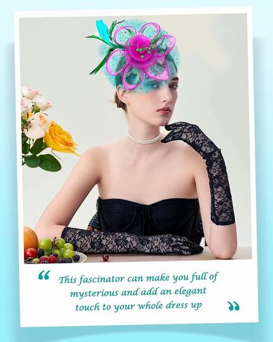 قبعة Bniksok Fascinators للنساء وعصابة رأس لحفلات الشاي على شكل زهرة in Saudi Arabia